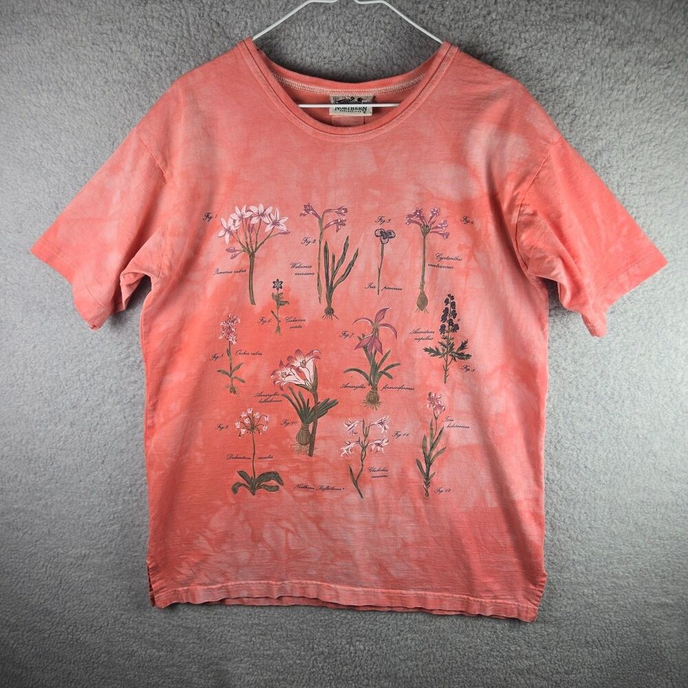 Northern Reflections T-Shirt Vintage 1990s Womens Pink Crew Neck Short Sleeve